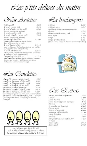 Page du menu : Les p’tits délices du matin